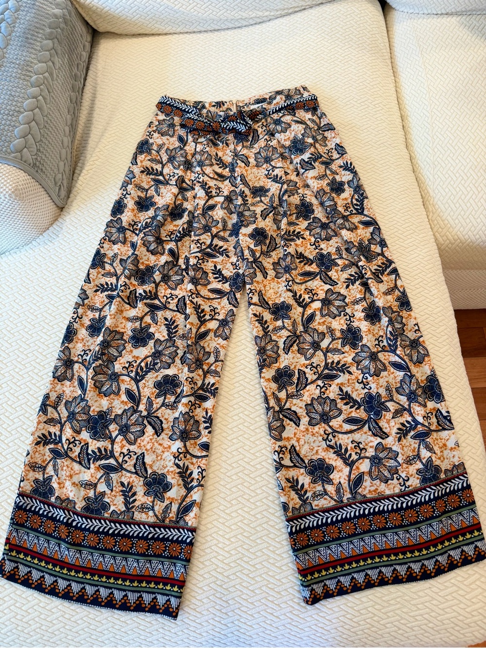 Kiss the Sky ASOS wide leg floral tie waist pants